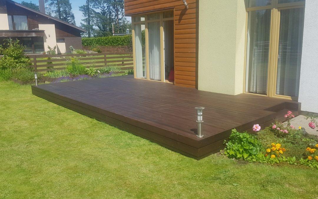 Impregnuotos pušies terasa – Walnut