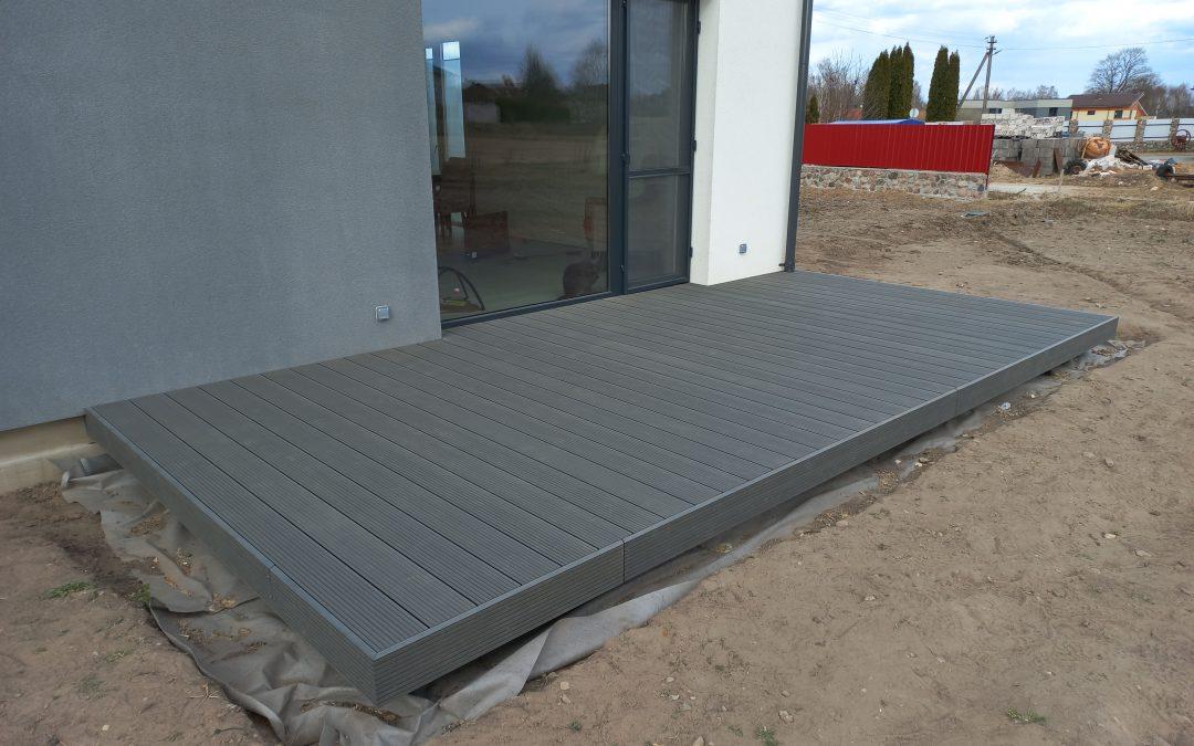 WPC terasa ant klijuoto maumedžio konstrukcijos