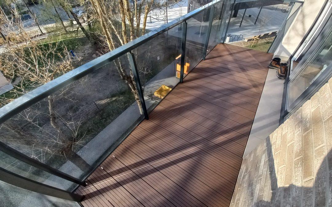 WPC Terasa balkonėlyje, ruda