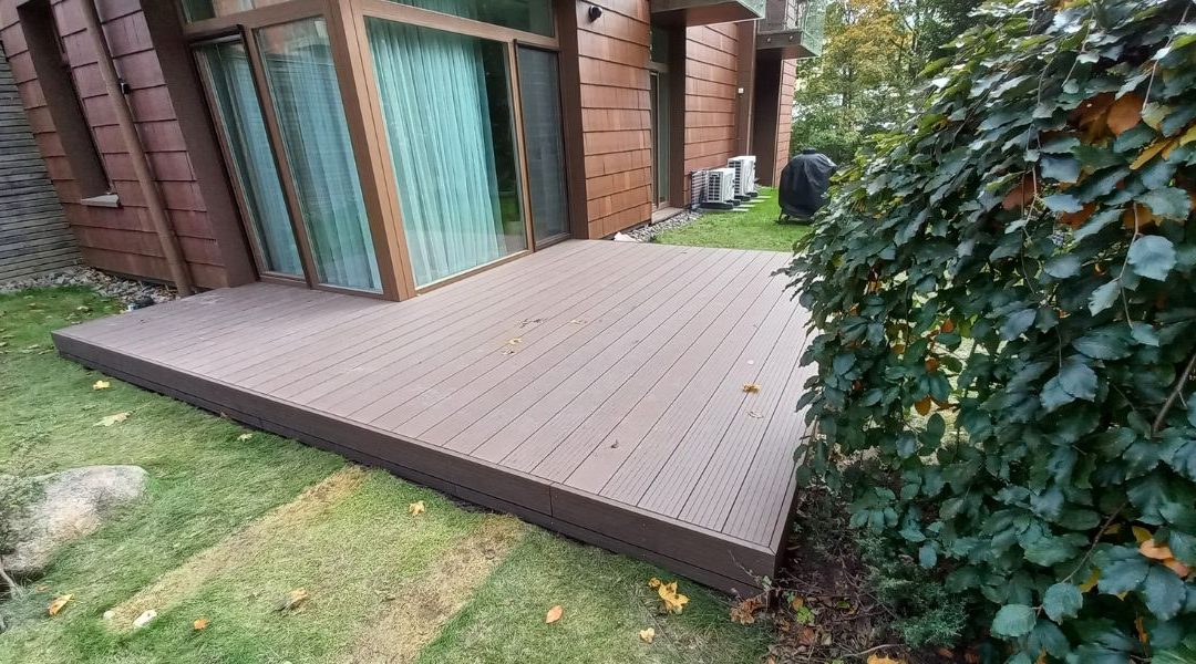 WPC lentų terasa | Maumedžio karkasas